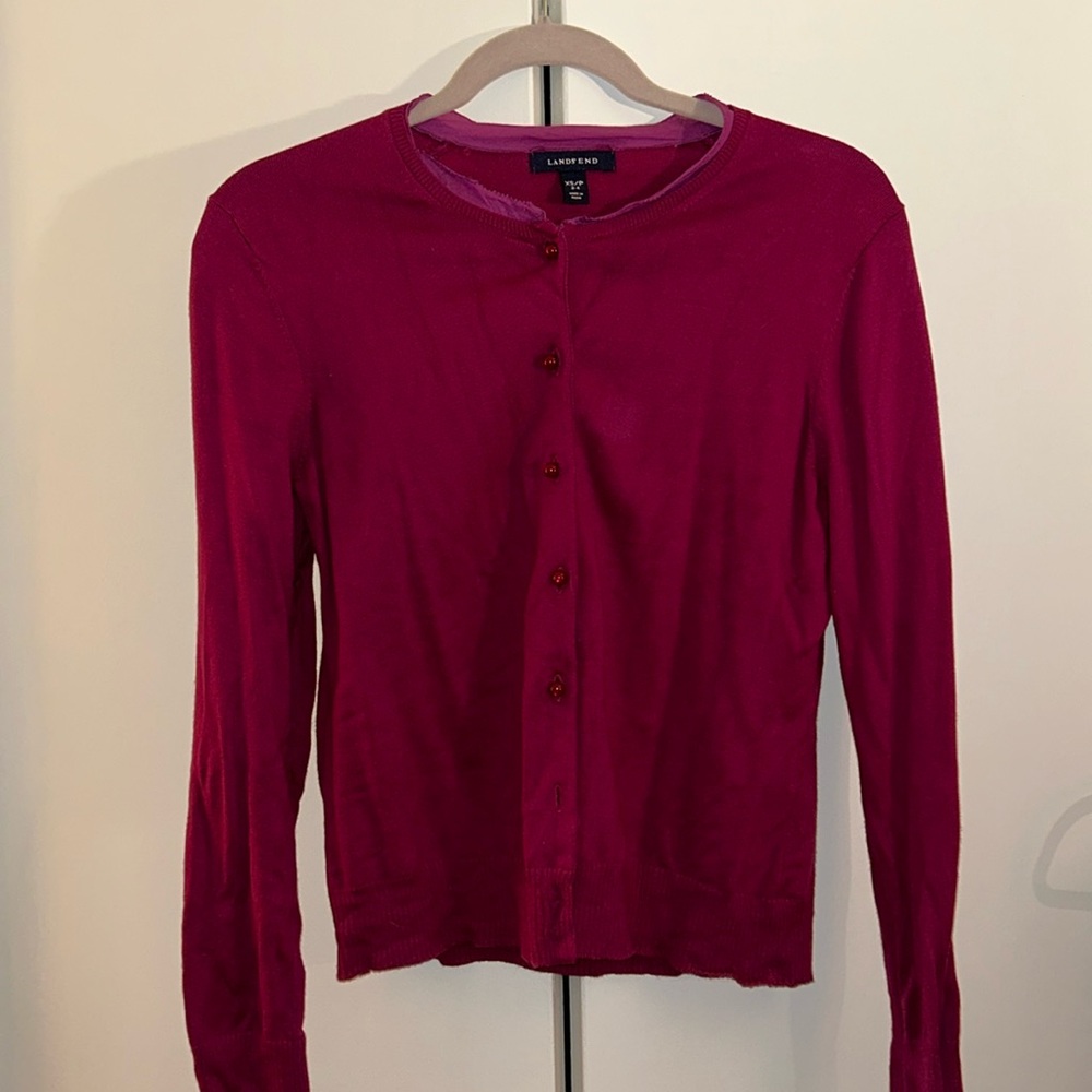 4 for $40 Lands End dark pink cardigan